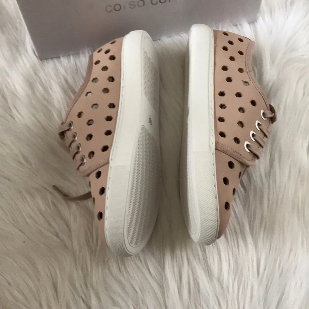 Corso Como cut out blush/pink leather sneakers